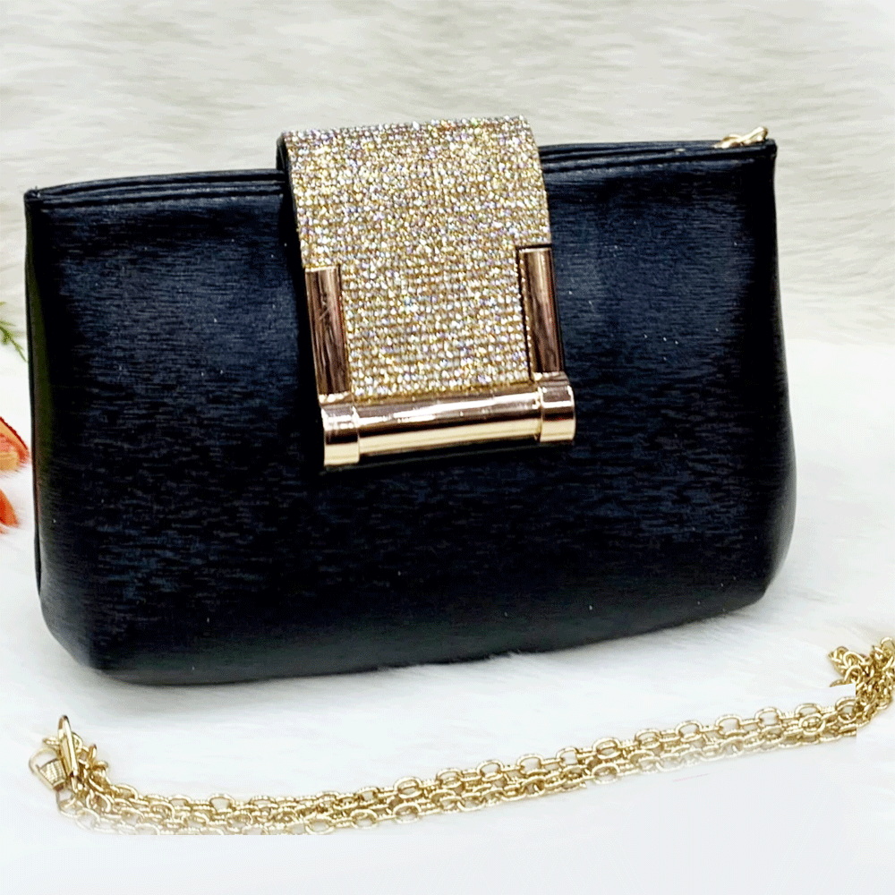 Fancy Black Clutch Stylish  for Women & Unique Design Ladies Bag