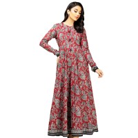 LimeLight Cambric Shirt-Printed Unstitched U2544SH-SSH-MRN