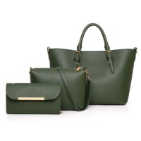 Fashion Quality Leather Tote Bag Women Shoulder Bag Handbag Green