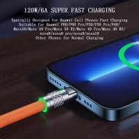 3 in 1 120W 6A Fast Power Cable for iPhone, Samsung,Huewai