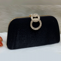 Fancy Black Clutch Stylish & Unique Design Ladies Bag